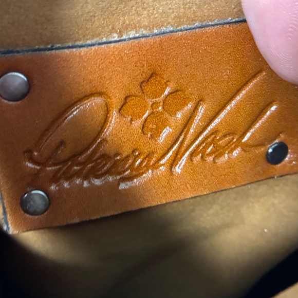 Patrica Nash Distressed Red Leather Clutch Bag - Magnetic Fold Over - Picture 8 of 12